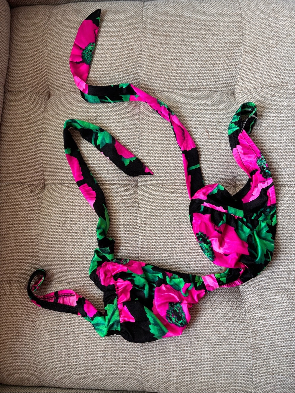 Sun Seeker Floral bikini top in Pink and Green - 16